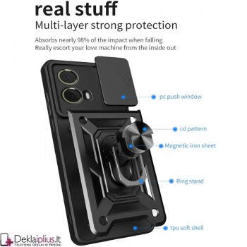 5in1 smūgiams atsparus dėklas su kameros apsauga - juodas (Motorola Moto G85)